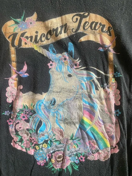 Spell Designs Unicorn Tears Charcoal Tee S - Picture 2 of 3